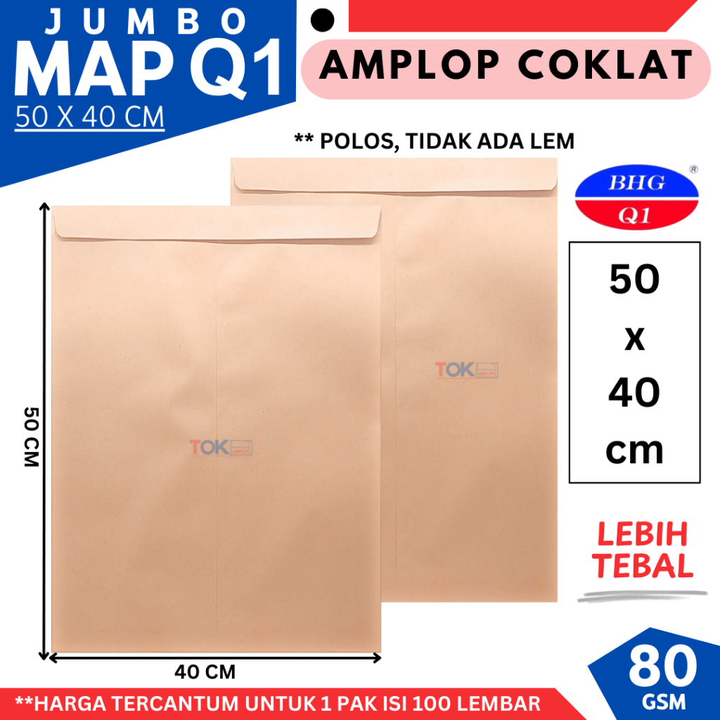 

Amplop Coklat Jumbo Q1 40x50cm / Jumbo MAP