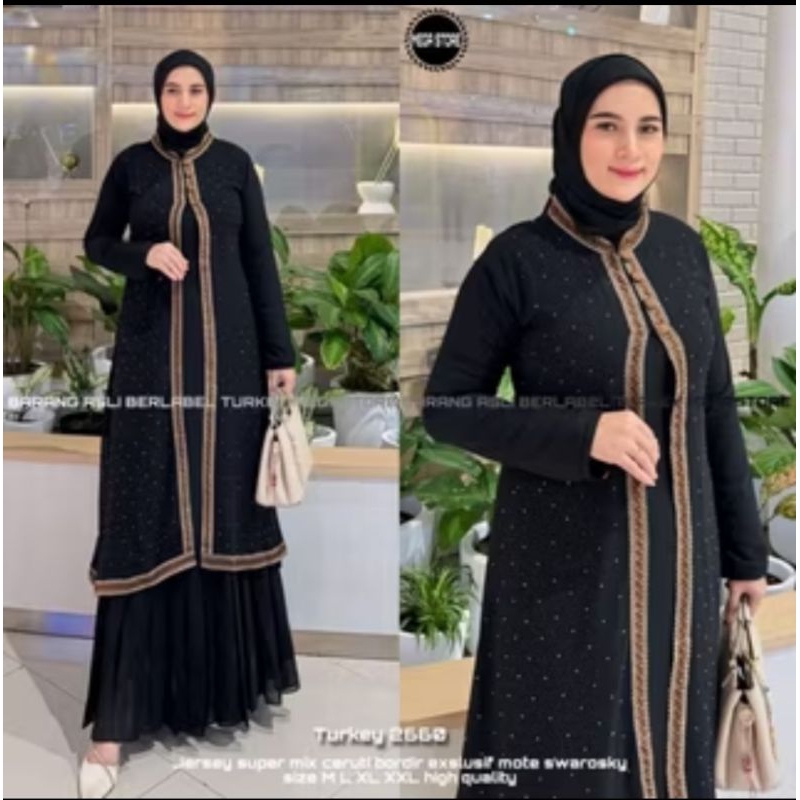 [Khamymshop] Abaya Madinah Original Full Ceruty Embroidery Eklusif