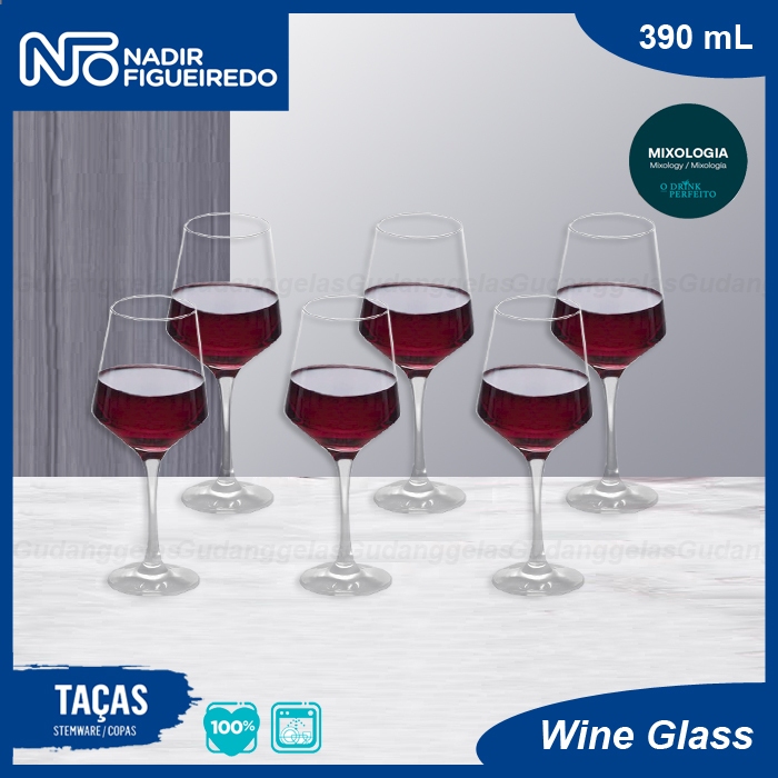 1 SET 6 PCS NADIR Gelas Wine Kaki/Gelas Wine Kaca/Gelas Kaki Wine/NADIR Wine Glass/Gelas Kaki/NADIR 