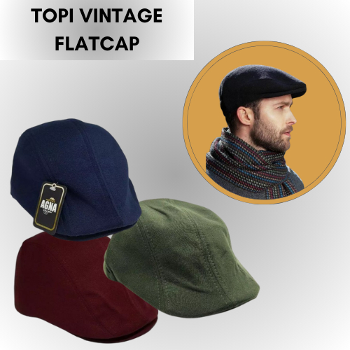 Topi Pria Vintage Flatcap Klasik Topi Pelukis Topi Kodok Sentuhan Klasik untuk Gaya Maskulin