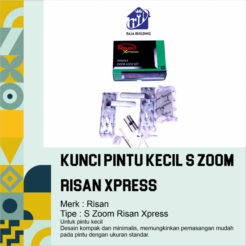 Kunci Pintu Kecil S Zoom Risan Xpress/Kunci Pintu Set/Door Lock Set/HandleLock Set/Kunci Pintu Risan