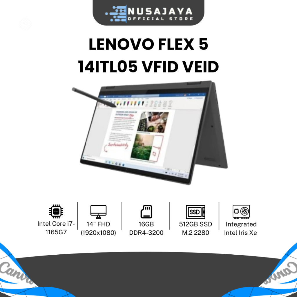 LENOVO FLEX 5 14ITL05 VFID VEID I7 1165G7 MX450 16GB 512GB W11 OHS