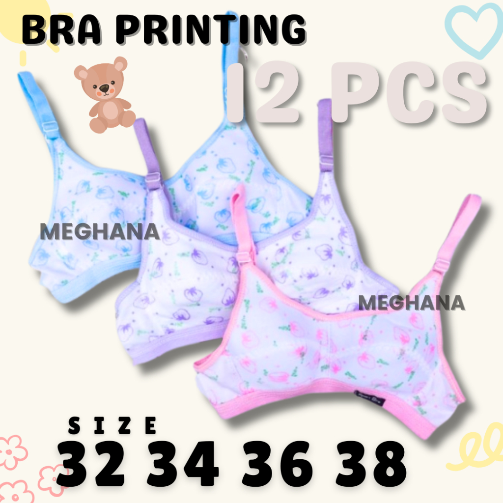 I LUSIN BH REMAJA - BH MOTIF LUSINAN - BH SIZE 32 34 36 38 WARNA DAN MOTIF RANDOM