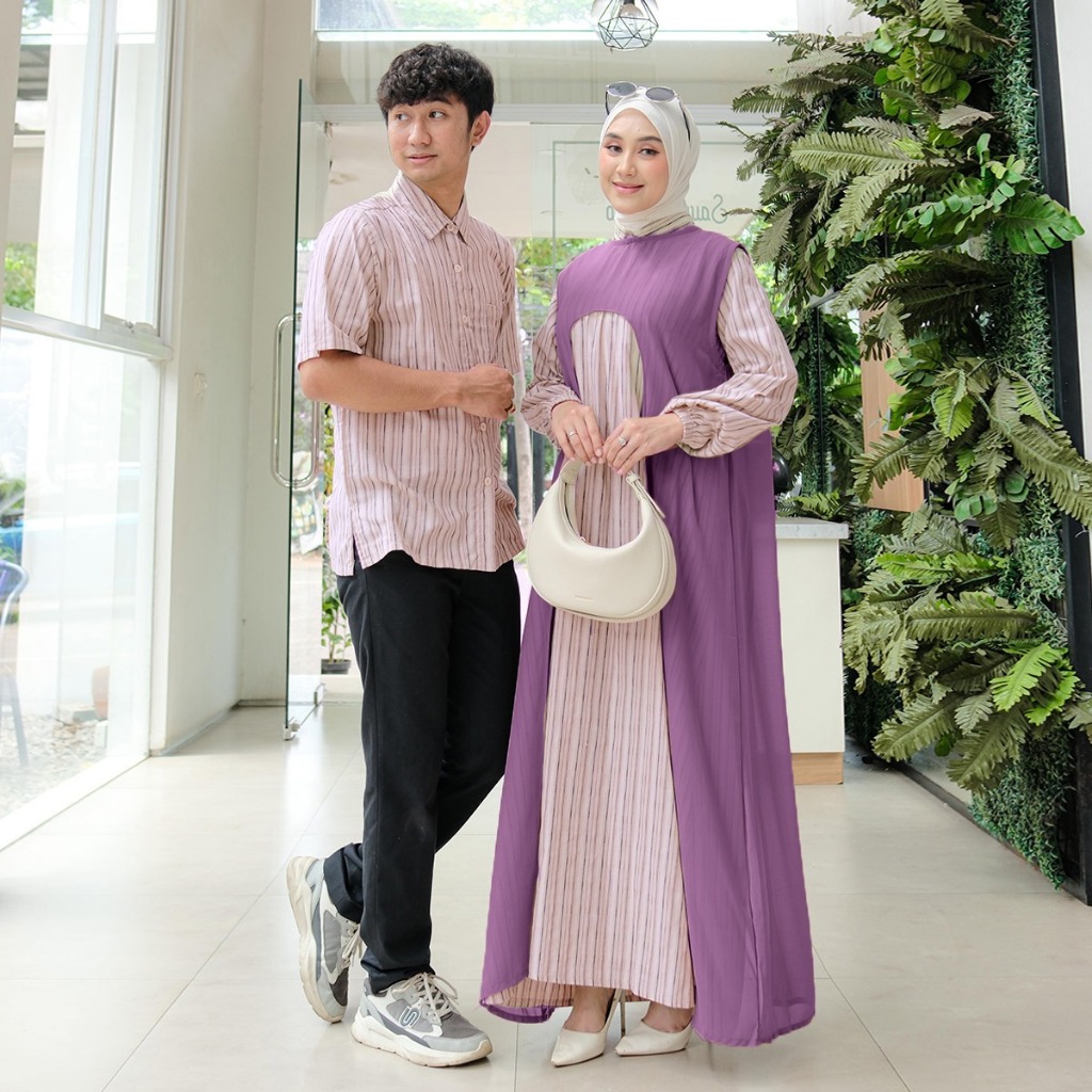 PRQUEEN | Shaqinah Couple | Setelan Pasangan + Outer Modern | Baju Couple Lebaran Terbaru Kekinian