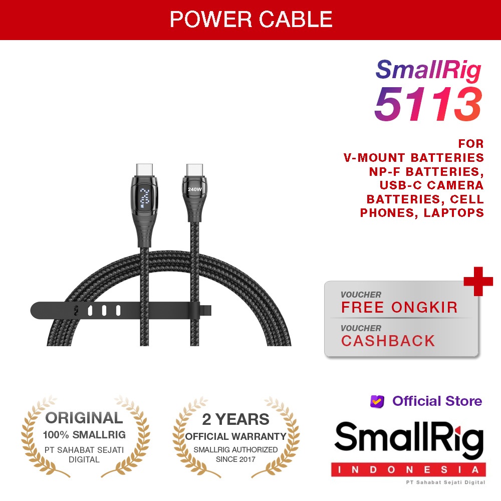 SmallRig 240W Power Cable with Led Display 5113