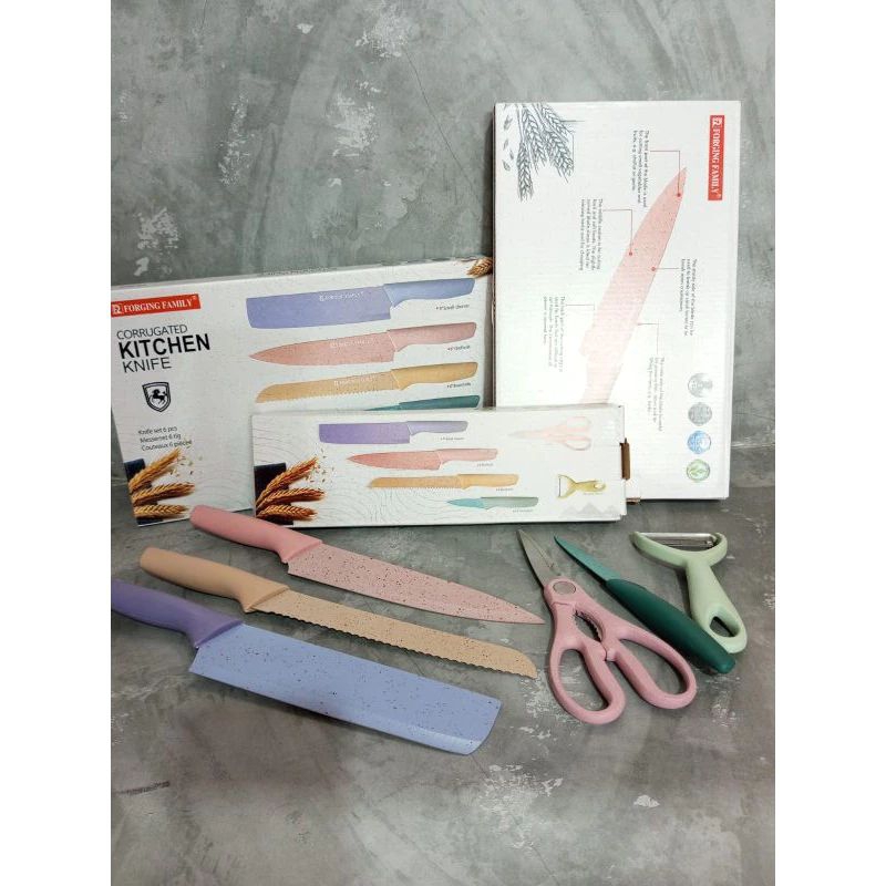 pisau dapur 6 set stainless steel