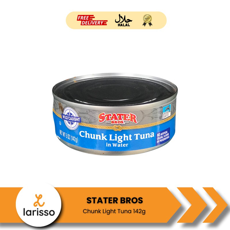 

STATER BROS Ikan Tuna Kaleng Export - Chunk Light Tuna 142g