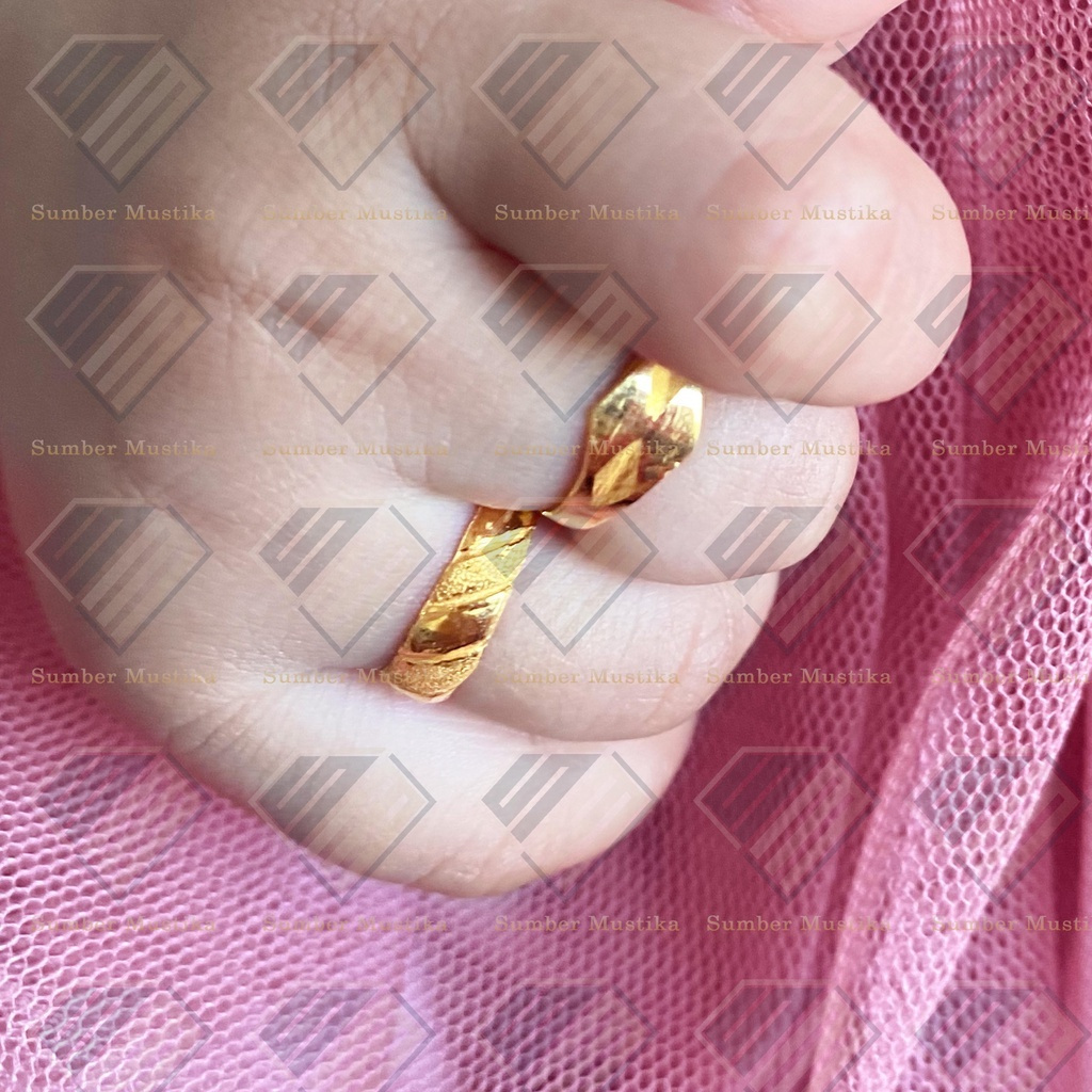 Cincin Anak Model Wajik Emas 24 Karat