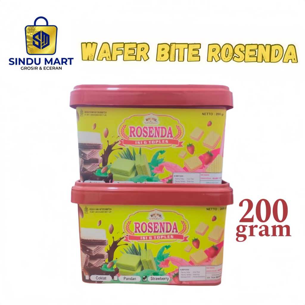 

Wafer Rosenda Rasa Strawbery , pandan 200 gram Murah | shopee sindumart