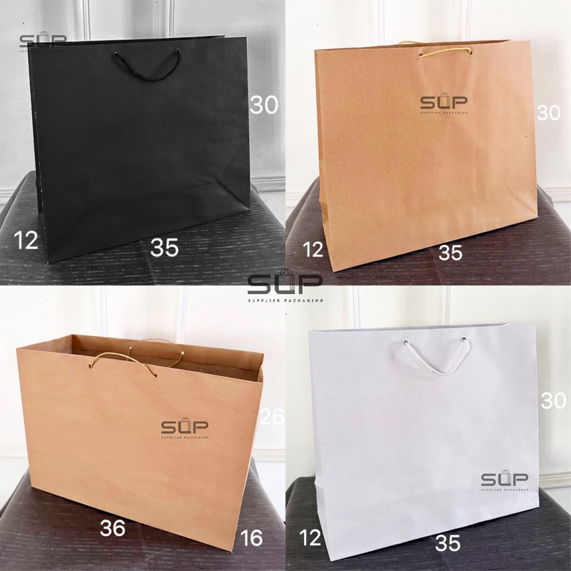 

[Isi 12 Pcs] SHOPPING BAG / PAPER BAG BESAR JUMBO XL MURAH TEBAL BERKUALITAS