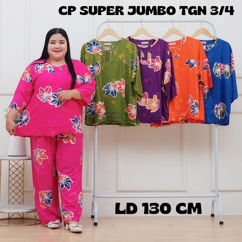 SETELAN SUPER JUMBO BATIK CAP MOTIF SUNAN LD 130 CM || Bisa COD