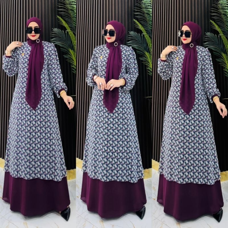 LAYLA SET TUNIK MALAY SET WANITA PREMIUM SET CANTIK ELEGAN BEST SELLER REKOMENDED LEBARAN