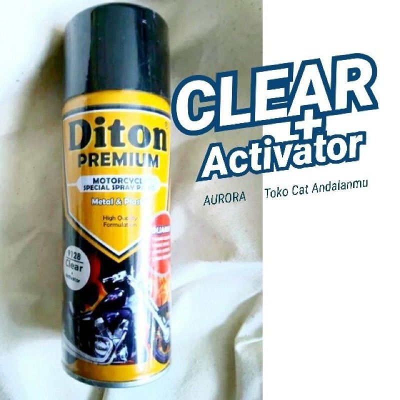 Pilok Diton Premium Clear + Activator 9128 Clear Gloss 400ml | Vernis Pernis Klir Mengkilap Glossy S