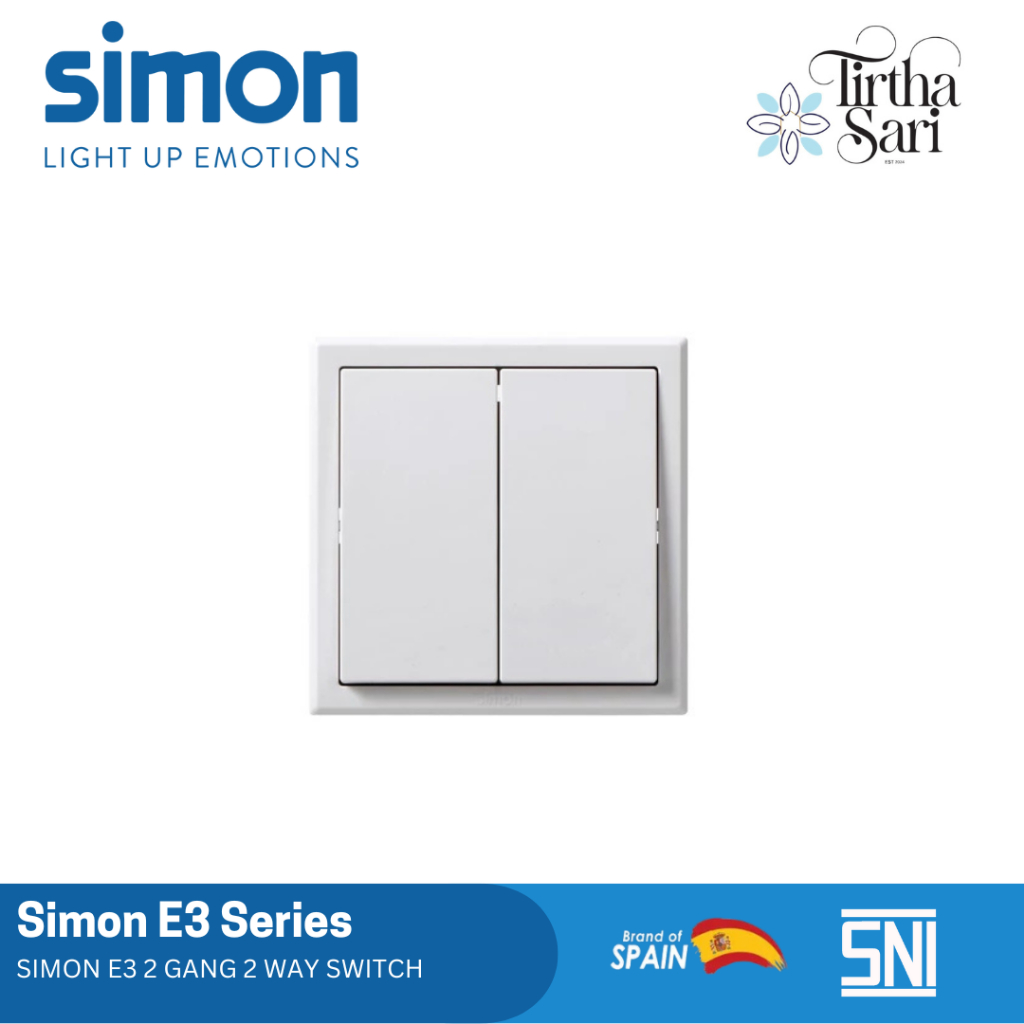SIMON E3 Saklar 2 Gang 2 Way Switch White