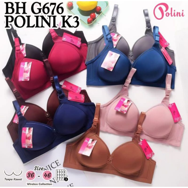 Pakaian Dalam BRA Polini G676 Tanpa Kawat Size Jumbo