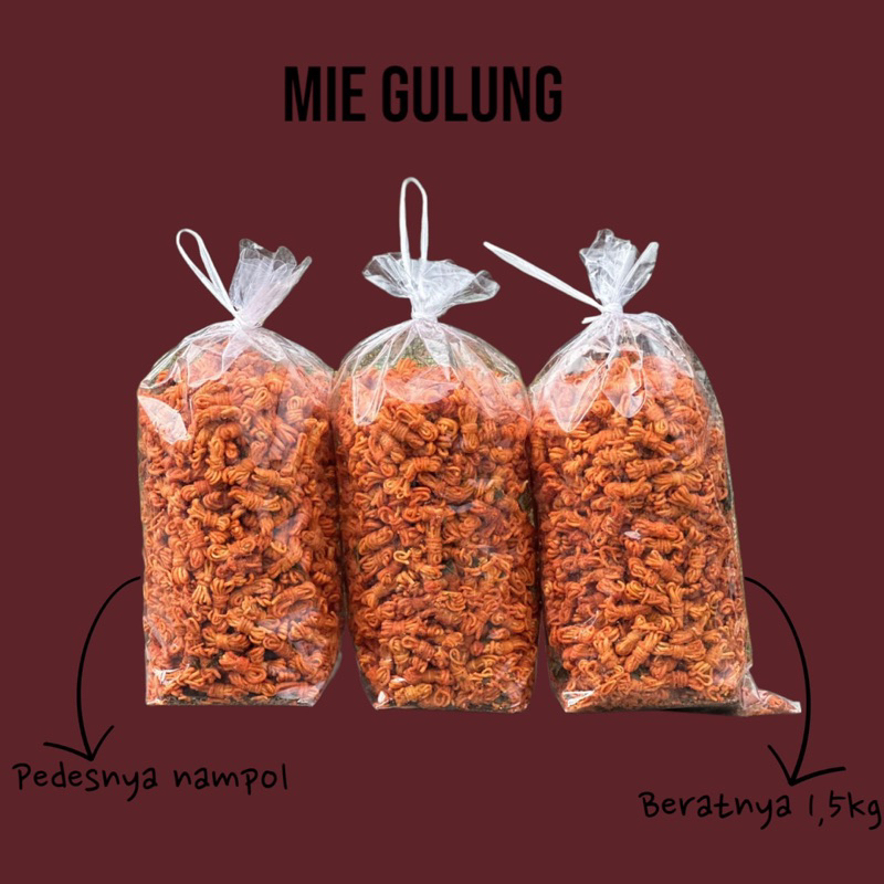 

MIE GULUNG gurih pedas daun jeruk renyah camilan kiloan 1,5kg PER BALL