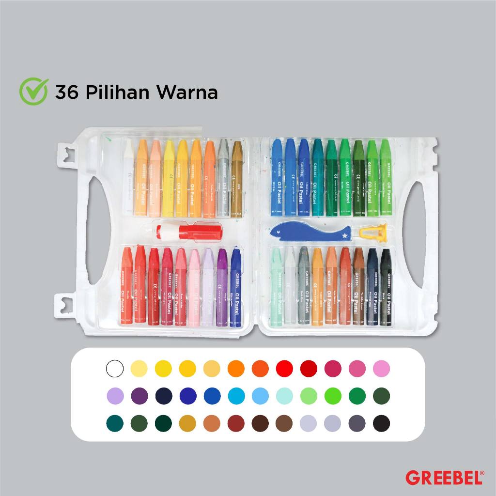 

YUH GREEBEL Crayon Krayon 36 Warna / Crayon Kids Oil Pastel 36 Halal Edition / Crayon GREEBEL