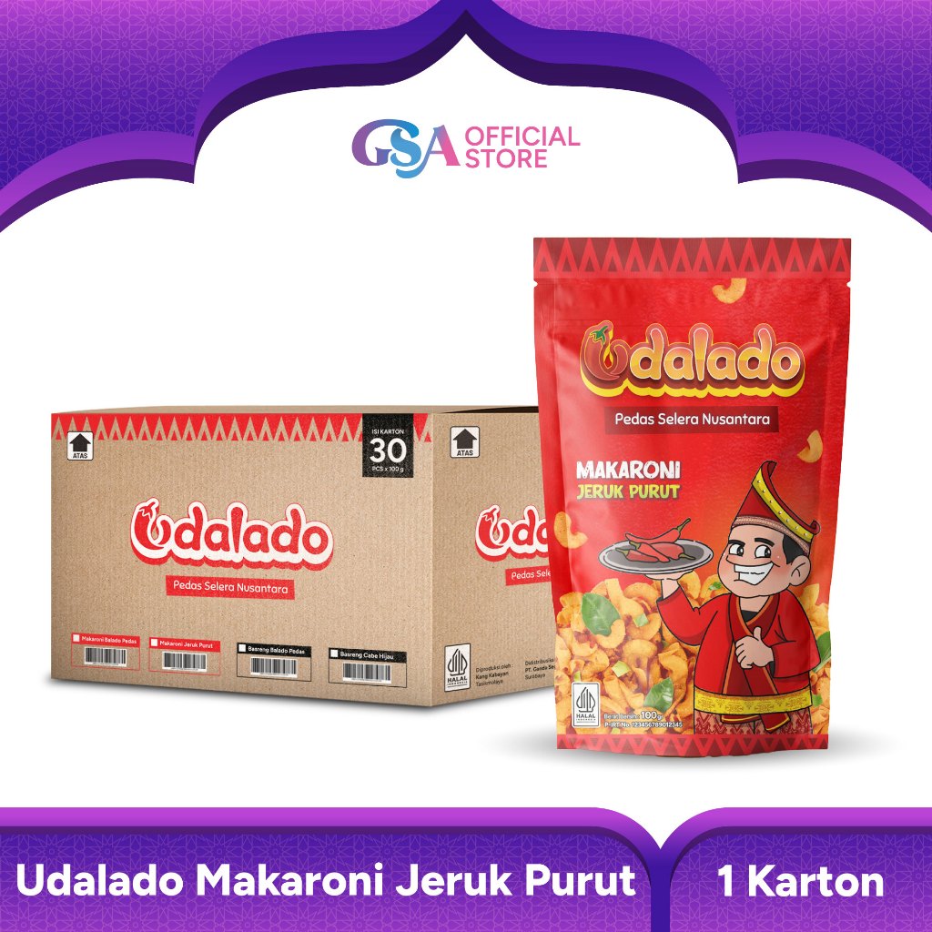 

Udalado Makaroni Jeruk Purut 1 karton isi 12 pcs 100gr