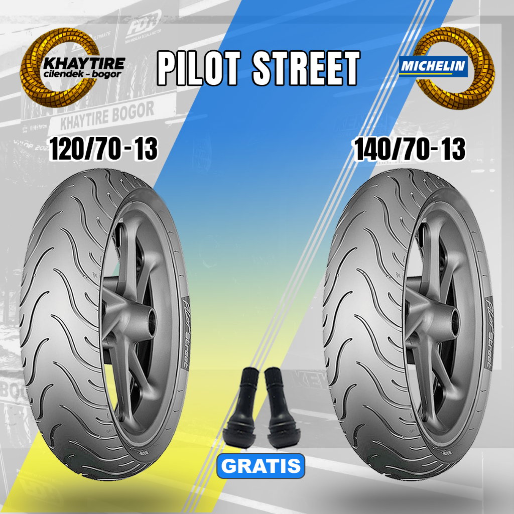Sepasang Ban Motor Nmax MICHELIN PILOT STREET 120/70 & 140/70 Ring 13 Tubeless