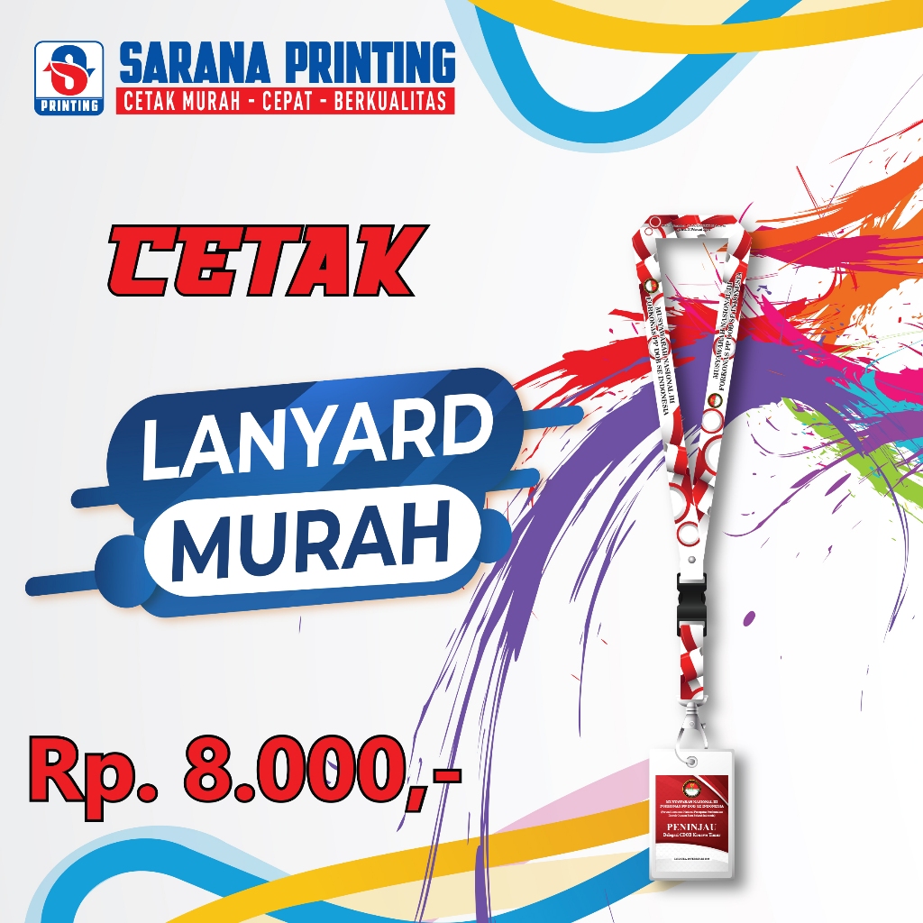 

CETAK LANYARD / TALI NAME TAGE MURAH 2 SISI LEBAR 2 CM