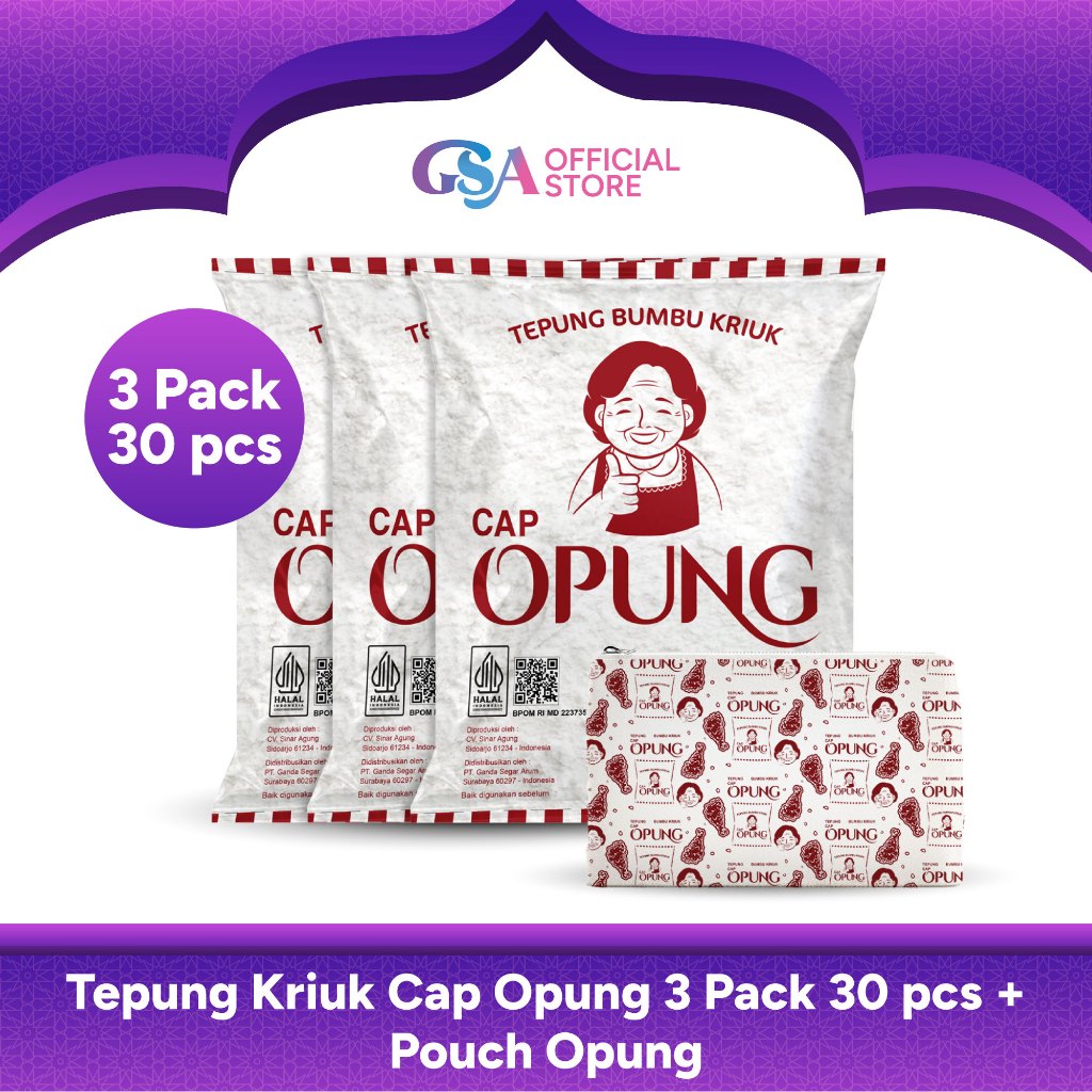 

[BUNDLING] Tepung Kriuk Cap Opung 150 gr 3 Pack isi 30 Pcs