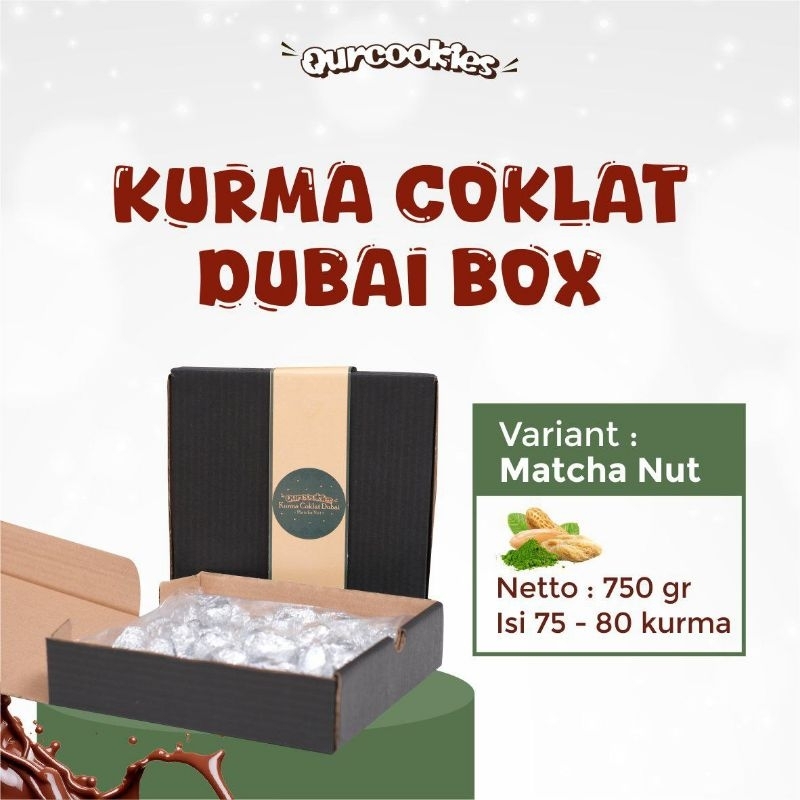 

qurcookies dubai (kurma, coklat, kunafa, matcha, nut) kemasan toples 200gr, hampers 350gr, box 750gr