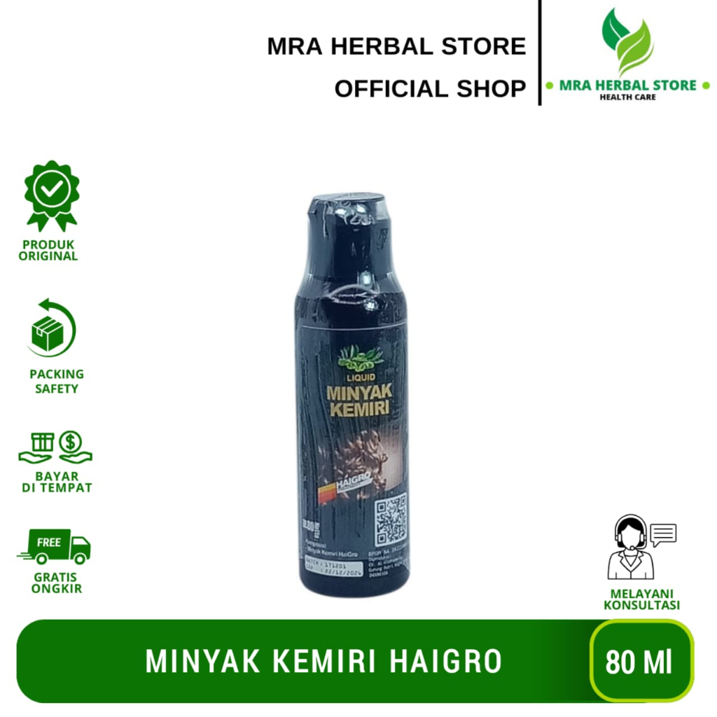Minyak Kemiri Liquid Haigro Original 80 Ml | Minyak Kemiri Membantu Menjaga Kesehatan Rambut