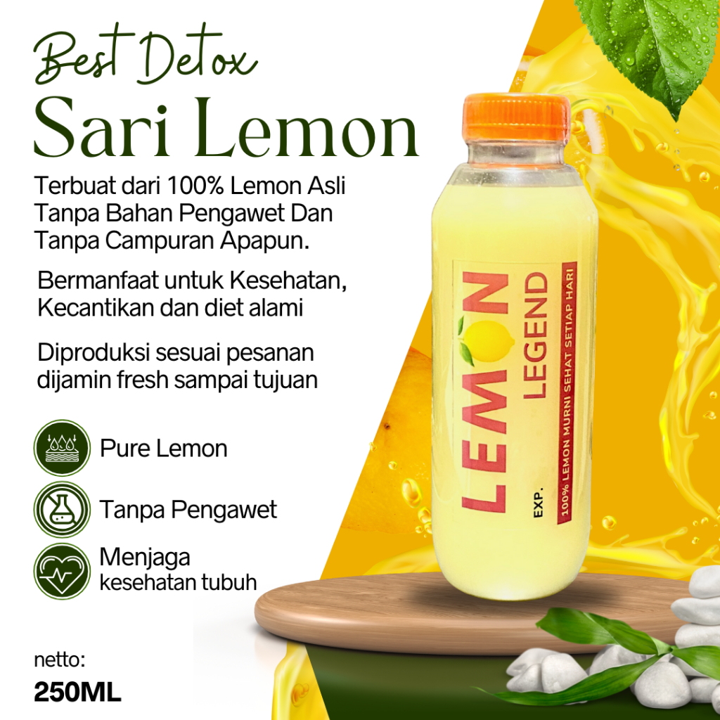 

Sari Lemon Lokal Legend 250ML Murni Alami 100% Untuk Detoks Dan Diet Alami