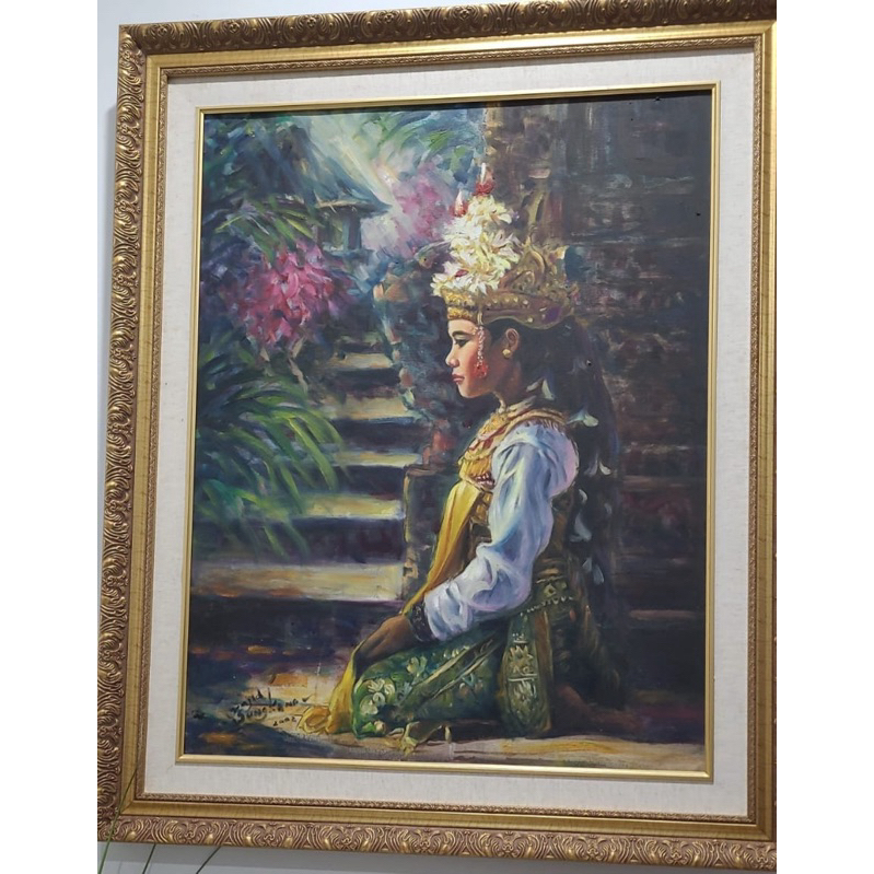 Lukisan Gadis Tradisional Bali karya Yajid Sungkono