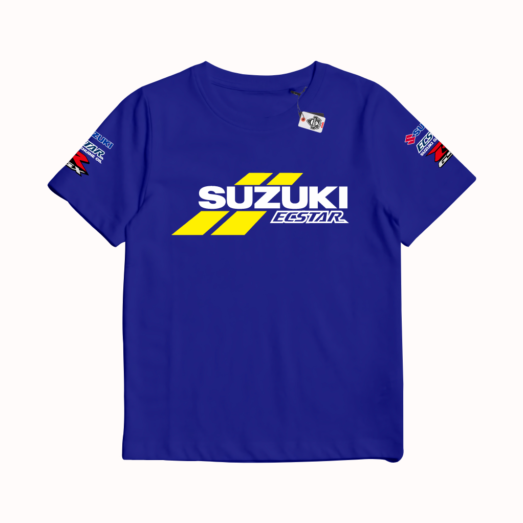 KARIMAKE Kaos Baju T Shirt Distro Anak Unisex Gambar Motogp Suzuki ECSTAR Team Hologram