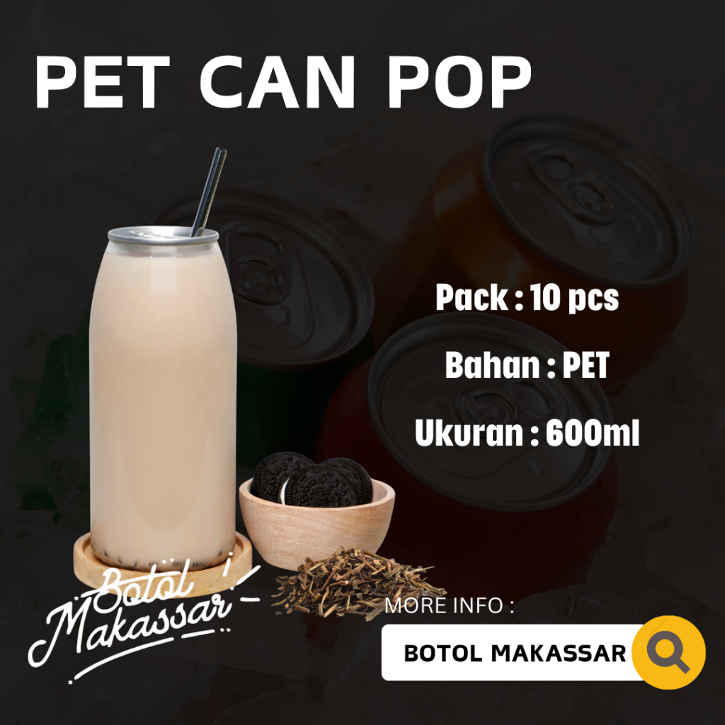 Pet Can Pop 600 ml Kemasan PET dengan tutup kaleng