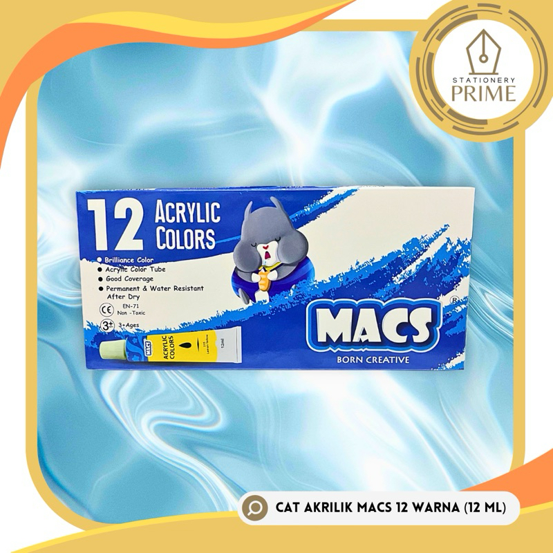 

Cat Akrilik MACS / Acrylic Colours MACS 12 Warna (12 ml)