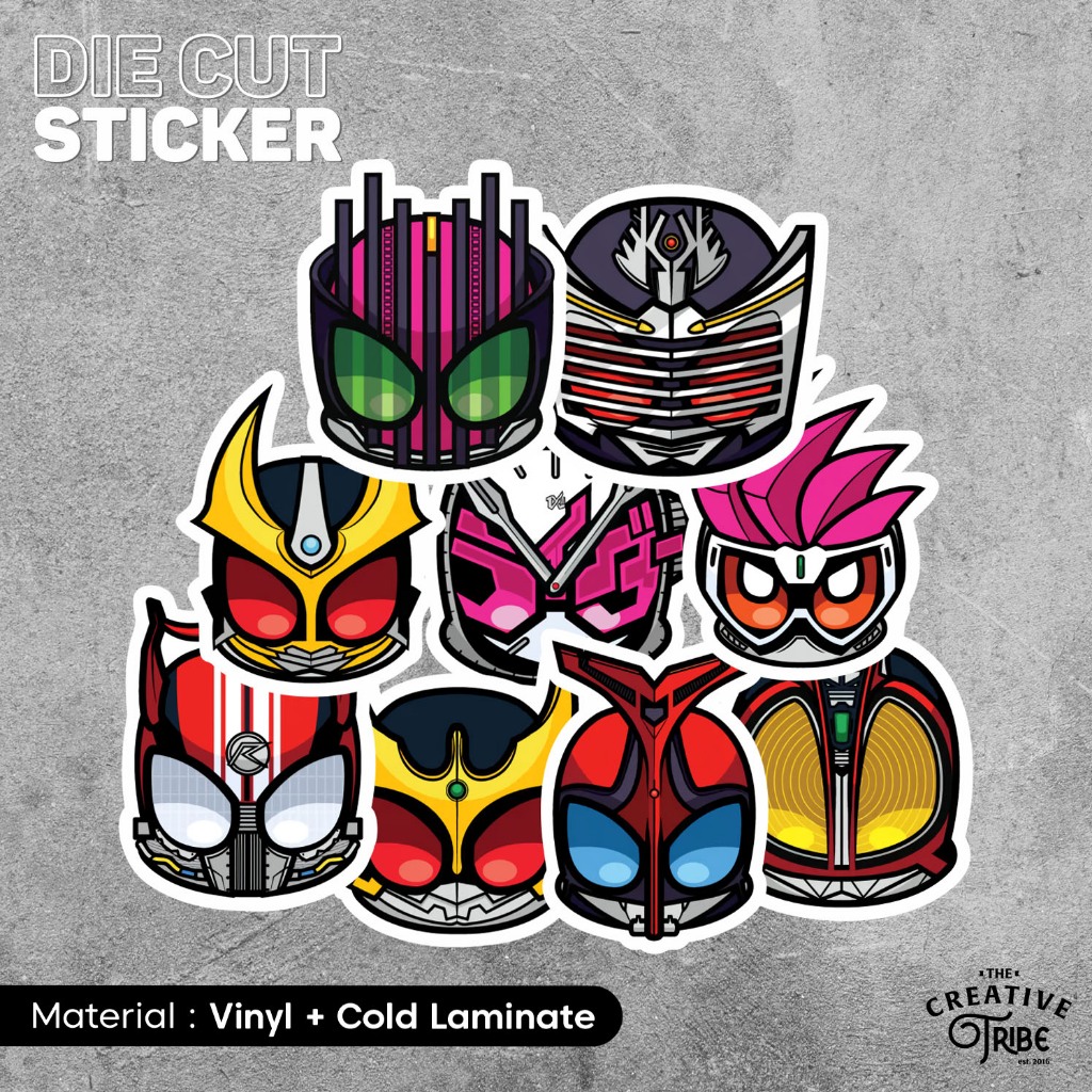 

Kamen Rider - Sticker Vinyl Die Cut - Stiker Laptop Motor Mobil Botol Slap Henshin Tokusatsu Ryuki Decade