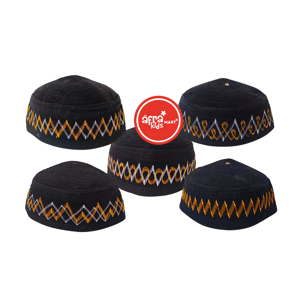 Peci / Kopiyah / Songkok / Hitam Bulat Bordir Peci01