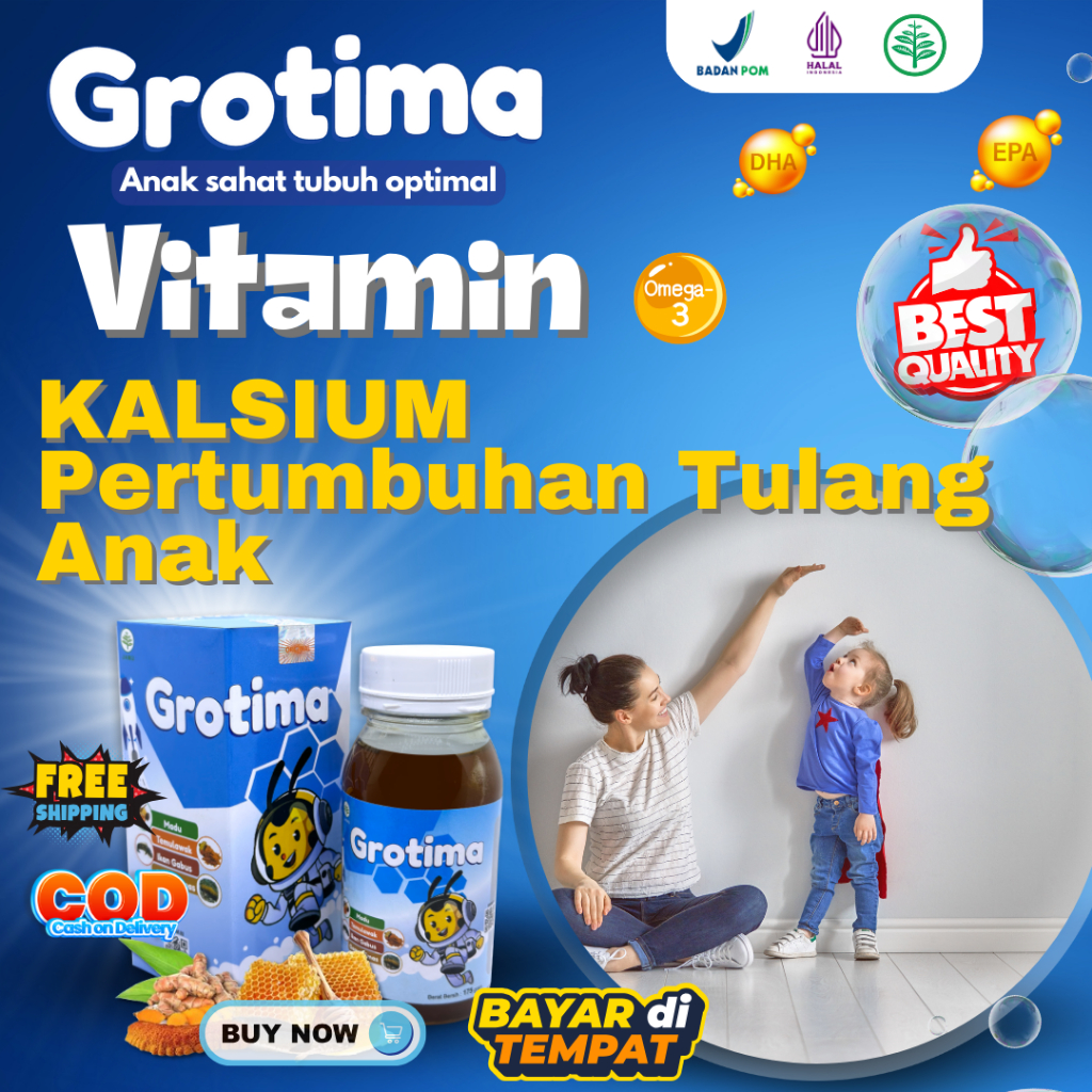Grotima Vitamin Peninggi Badan Anak / Vitamin Penambah tinggi Anak