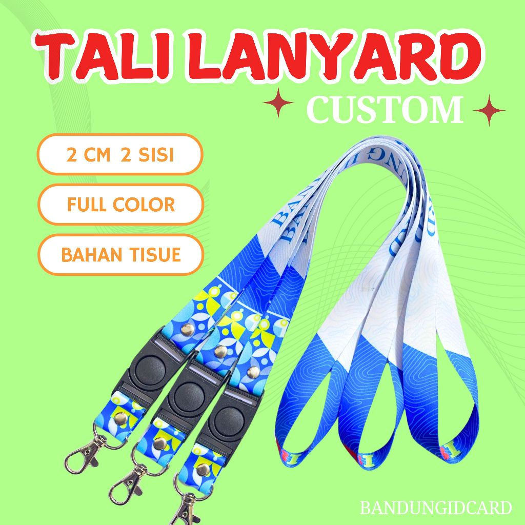 

TALI LANYARD ID CARD CUSTOM 2 CM 2 SISI FULL COLOR PRINTING SUBLIM/CETAK TALI LANYARD CUSTOM