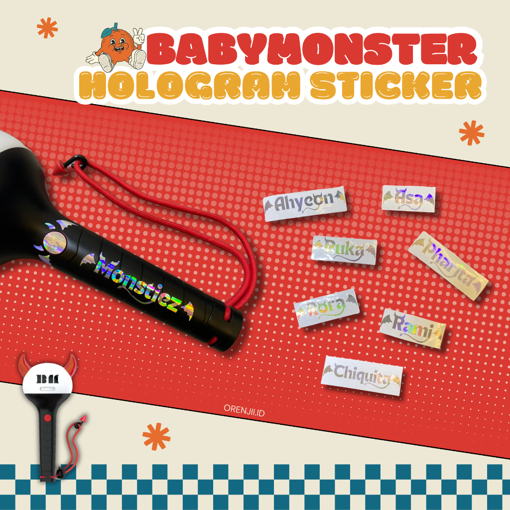 

STIKER NAMA BABYMONSTER HOLOGRAM /DECO LIGHTSTICK/DECOR LIGHTSTICK BABYMONSTER