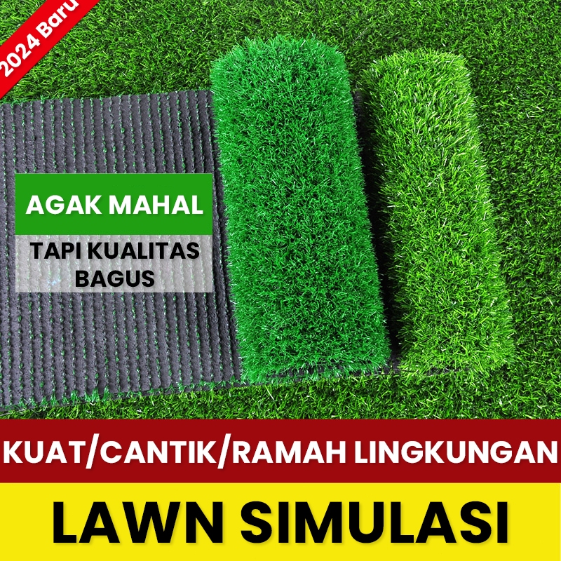 2m*25m Matras Rumput Buatan Rumput Plastik Sintetis Perlindungan Matahari Dekorasi Lantai Pernikahan