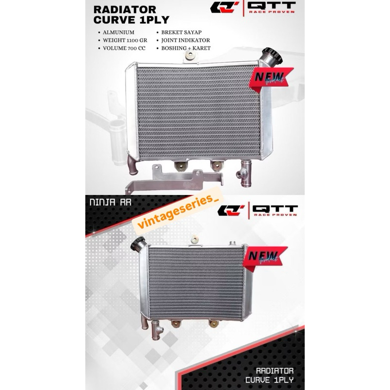 RADIATOR CURVE NINJA R SS RR QTT  RADIATOR QTT NINJA R SS RR GAMBOT