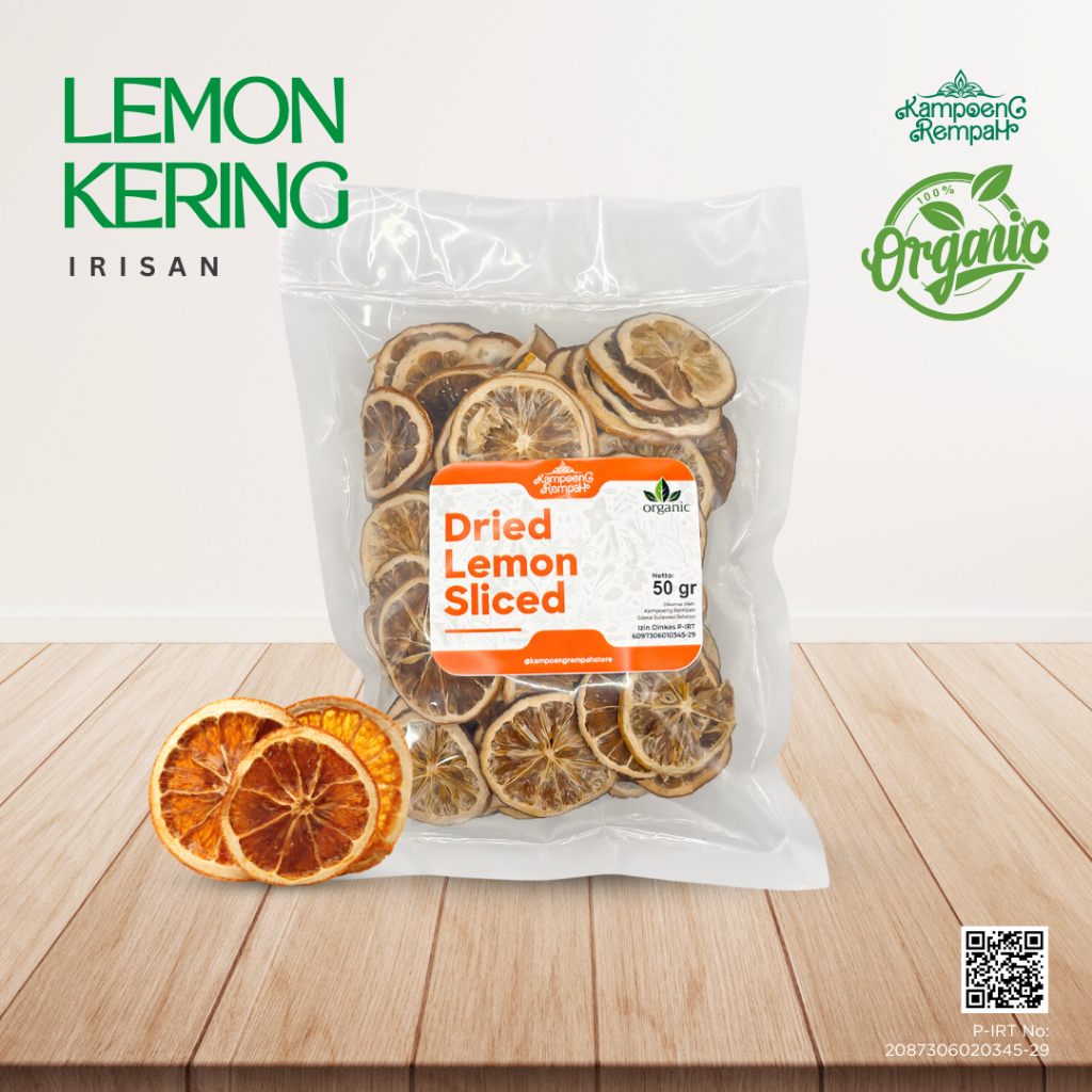 

Lemon Iris Kering | Dried Lemon | Bersih Pilhan | Rempah | Kualitas Terbaik 50 gr