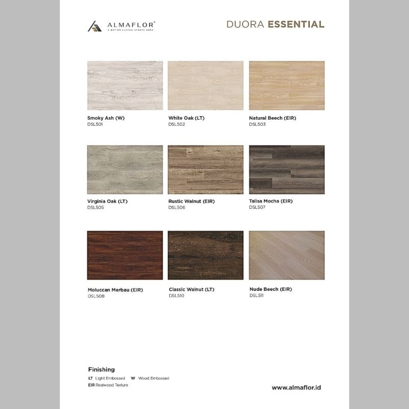 Duora ESSENTIAL Lantai Vinyl SPC Flooring Ketebalan 5 mm | Kualitas Tinggi | Tahan Air | Tahan Api |