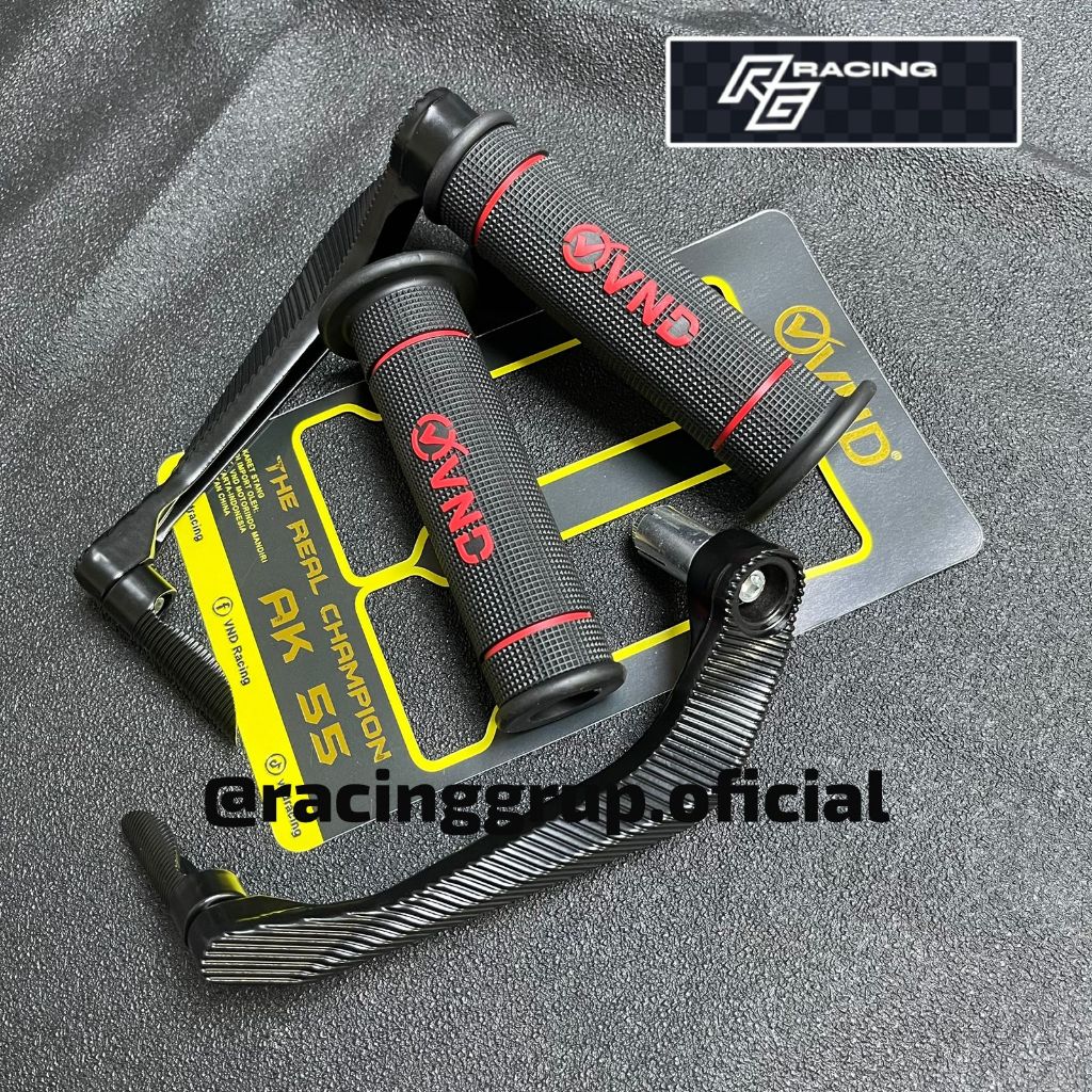 Pelindung tangan / Proguard sabit + Handgrip Grip vnd 55 merah original Universal Semua Motor pcx nm