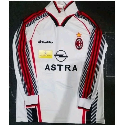 BAJU JERSEY AC MILAN RETRO 1997 97 1998 1999 98 99 2000 2001 00 01 AWAY Astra Blokecore skena