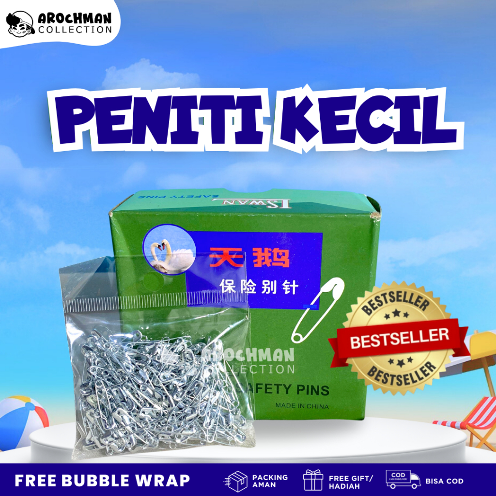 Peniti Kecil 2cm Isi 250 pcs – Safety Pin Serbaguna untuk Hijab & Jahit