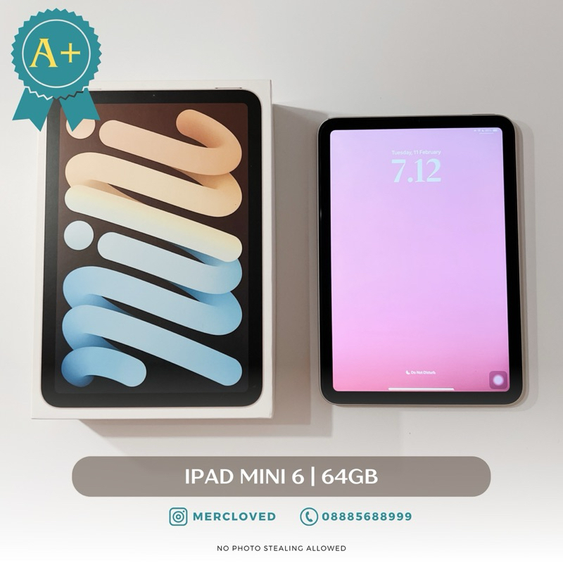 IPAD MINI 6 STARLIGHT 64GB SECOND BEKAS EX PRIBADI
