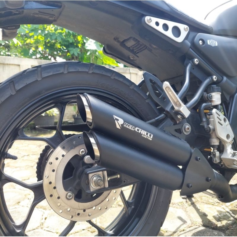 knalpot yamaha xsr 155 - knalpot xsr 155 - knalpot xsr doubel hole