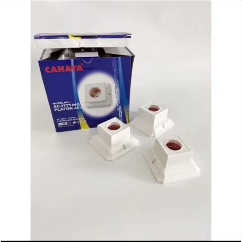 ( Paket 20 pcs ) Fiting Lampu Plafon Cahaya SC- 463 / Fiting Plafon kotak Tebal