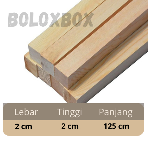 lis kayu jati belanda 2x2x125 cm /reng kayu