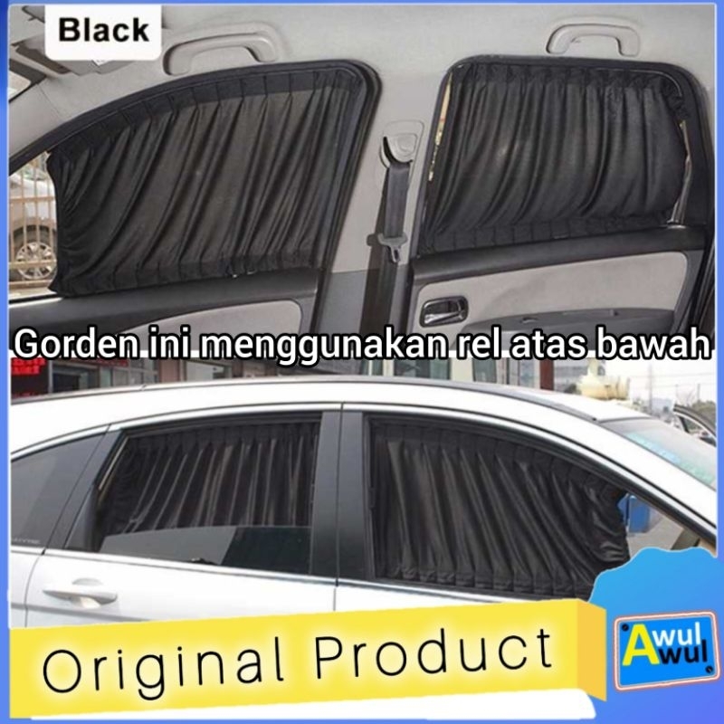 Tirai Gorden Mobil Mewah Penahan Panas untuk 2 Pintu Rel Atas Bawah