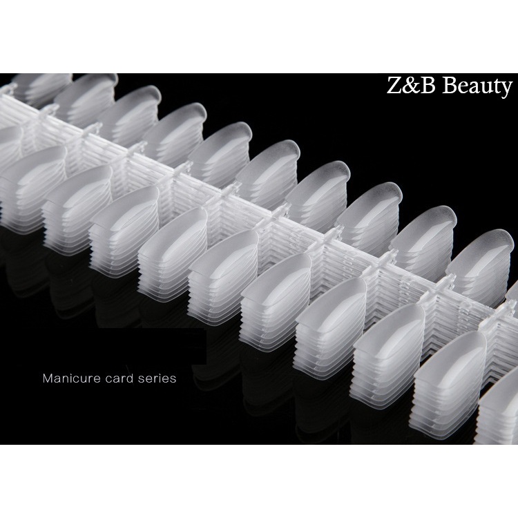 Display Kuku Murah Bentuk Oval SATU UKURAN Nail Art Bening 24 Pcs per Set Model Chart (Dapat 10 set 